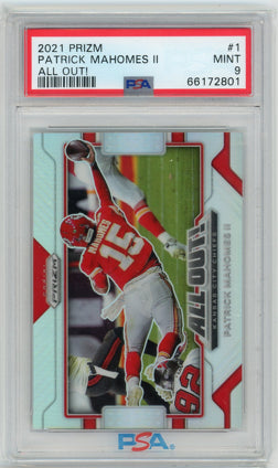 2021 Panini Prizm #1 Patrick Mahomes II All Out! PSA 9 MINT