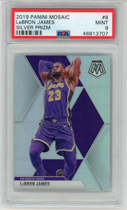 2019 Panini Mosaic #8 LeBron James Silver Prizm PSA 9 MINT