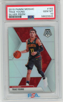 2019 Panini Mosaic #182 Trae Young Silver PSA 10 Gem Mint